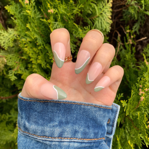 Spring sage tip nails