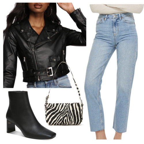 Girlfriend Jeans and Biker Jacket Outfit
