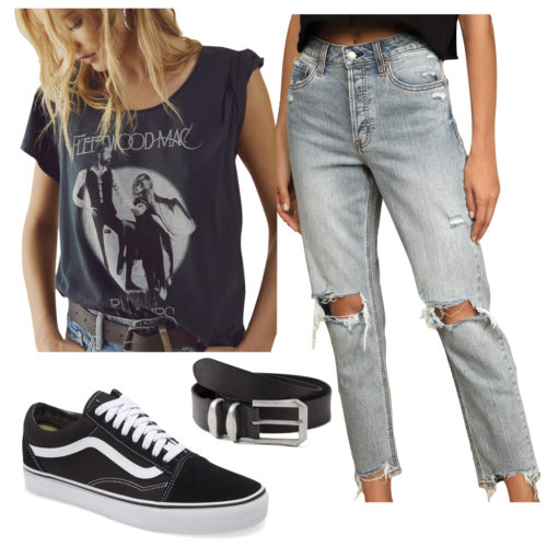 Girlfriend Jeans with a Graphic Print T Shirt