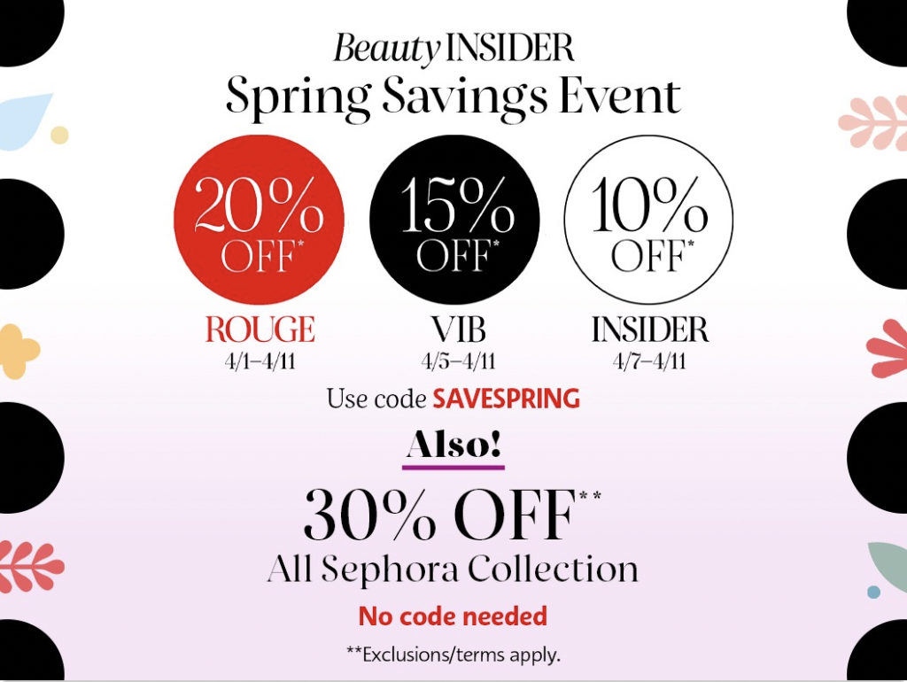 Graphic with all the sephora sale details for 2022
