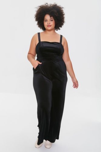 Black velvet jumpsuit