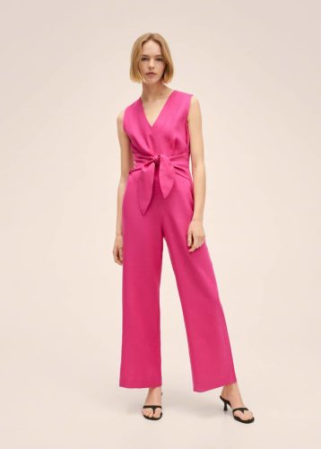 Hot pink jumpsuit from Mango