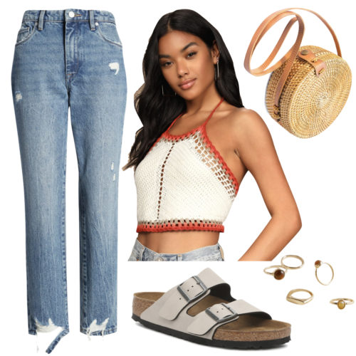 Boho Girlfriend Jeans Outfit