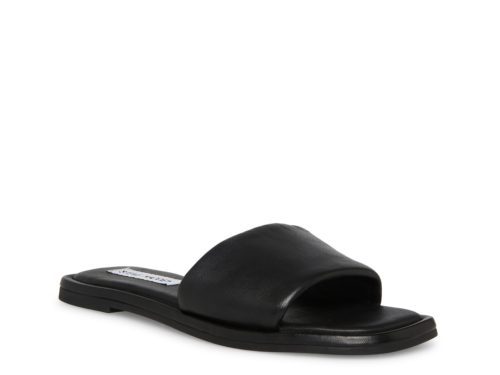 Black Flat Slide Sandals