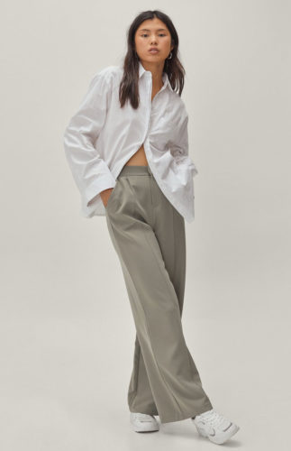 Nasty Gal Tailored Pants with White Sneakers