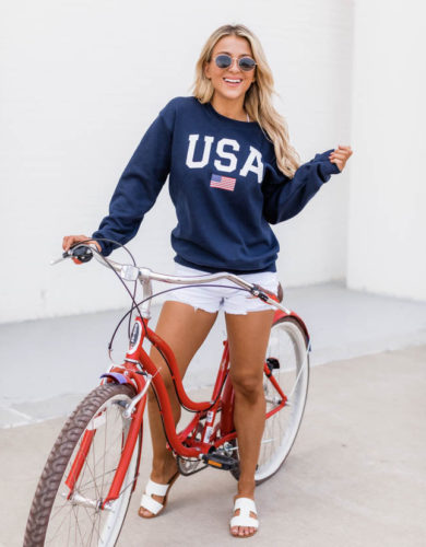 Pink Lily USA Flag Sweatshirt