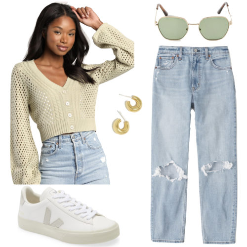 Spring White Sneakers Outfit