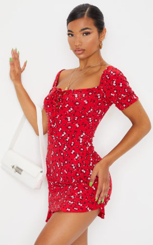 PLT Floral Bodycon Mini Dress