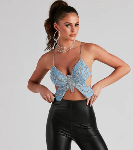 Windsor Butterfly Crop Top