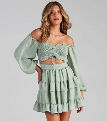 Windsor Cut Out Ruffled Dress