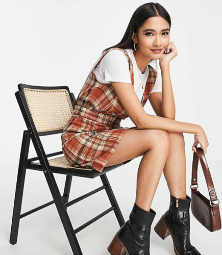 ASOS Plaid Mini Dress with a T-Shirt