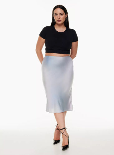 Aritiza Slip Midi Skirt and Crop Top Outfit 