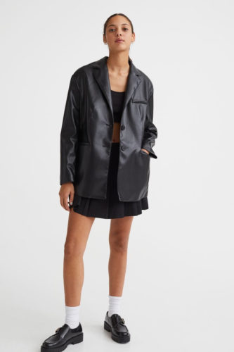 H&M Faux Leather Blazer