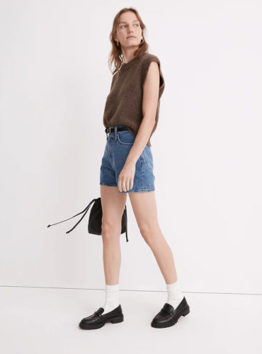 Madewell Mom Shorts with Loafers