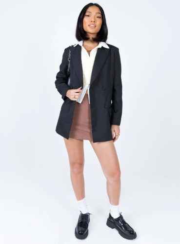 Princess Polly Oversized Blazer, Sweater vest, Mini Skirt, Loafers