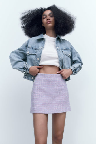 Zara Mini Skirt and Denim Jacket