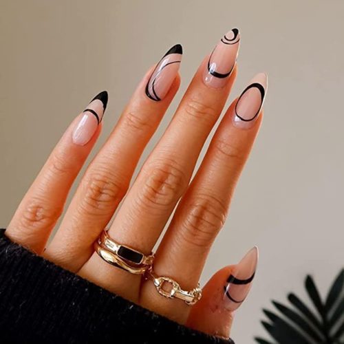 Black swirl nails from amazon