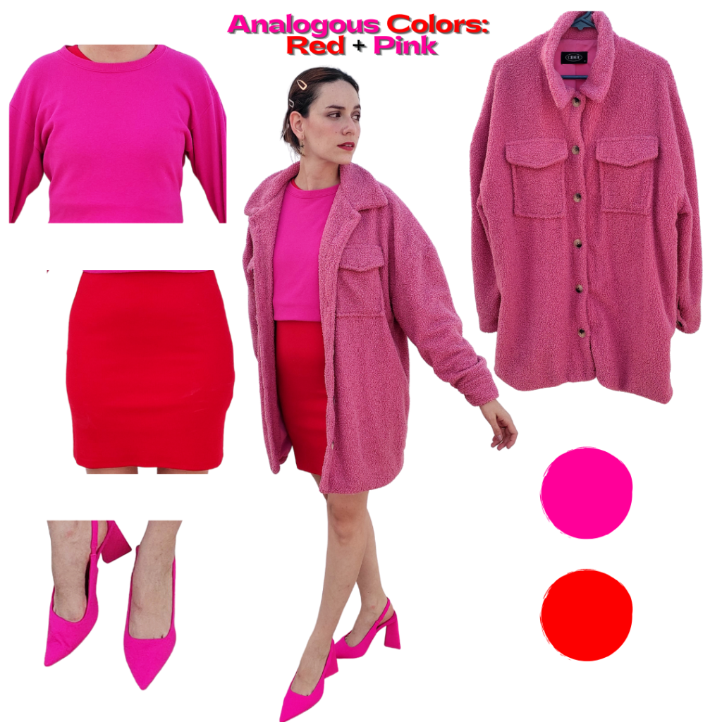 Opposites Attract Color Block Dolman Top- Red/Pink