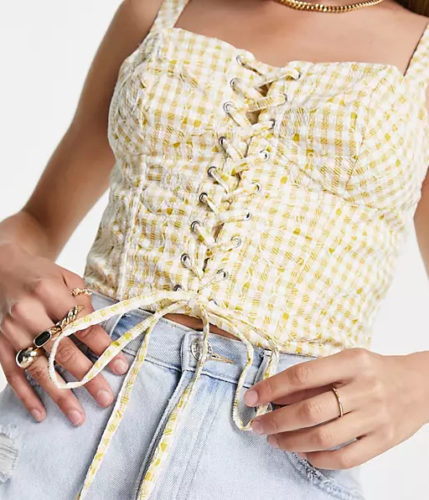 Asos Gingham Corset Top