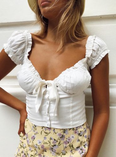 Princess Polly Puff Sleeve Crop Top