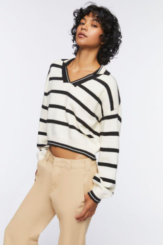 Forever 21 Striped Polo Sweater