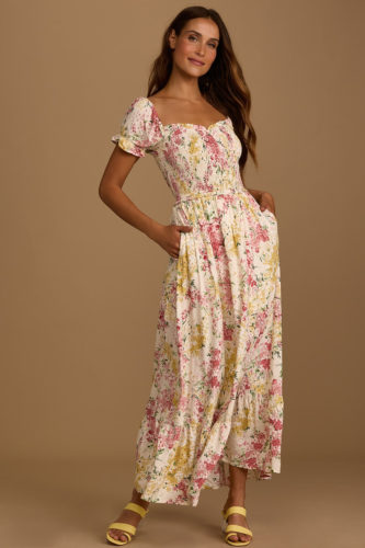 Floral Smocked Maxi Dress