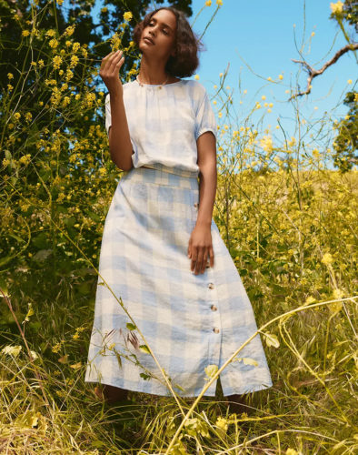 Madewell Gingham Midi Skirt