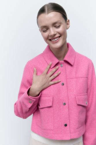 Zara Pink Cropped Shacket
