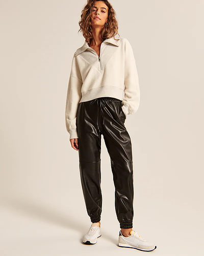 Abercrombie Faux Leather Joggers