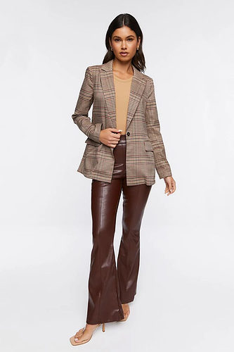 F21 Plaid Blazer Outfit