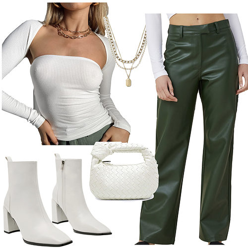Faux Leather Pants Going Outfit 