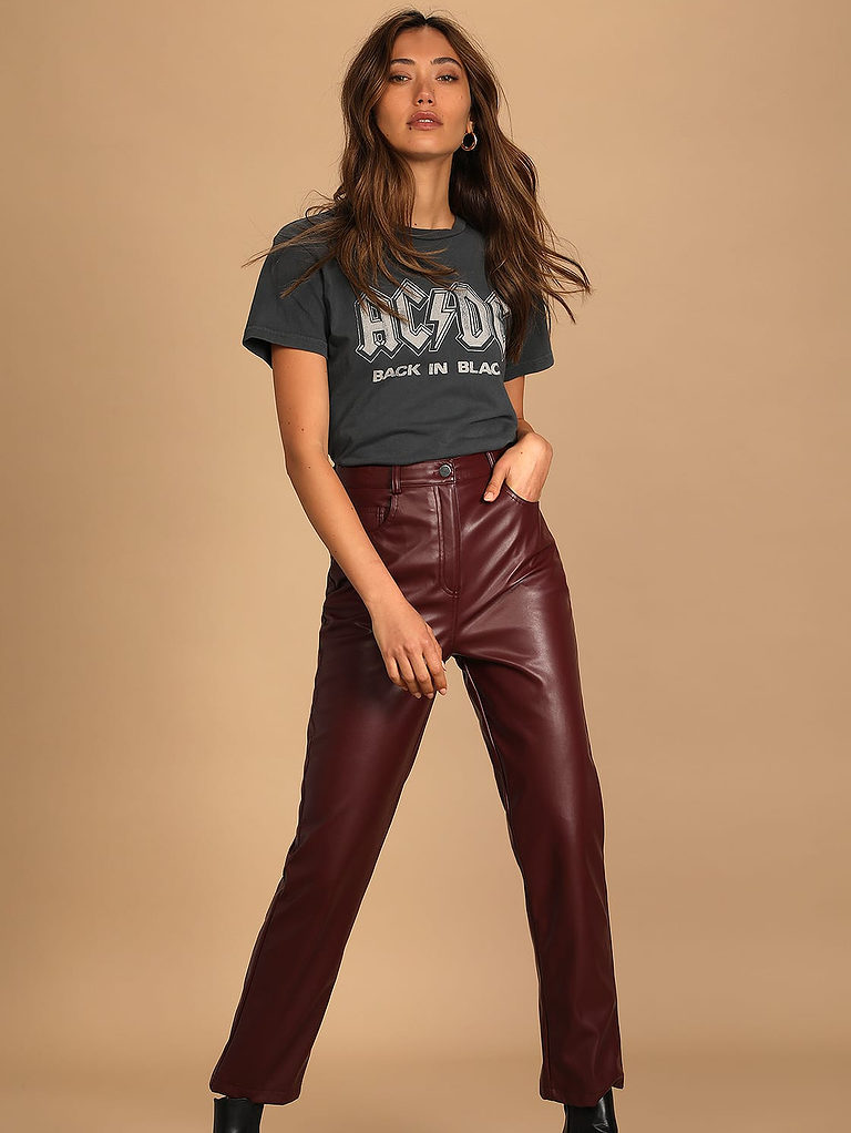 How to Wear Faux Leather Pants & Leggings (10+ Outfit Ideas)