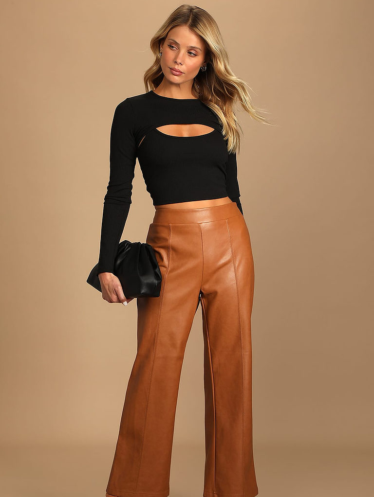 How to Wear Faux Leather Pants & Leggings (10+ Outfit Ideas)
