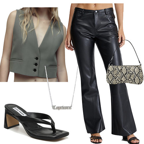 Trendy Faux Leather Pants Outfit