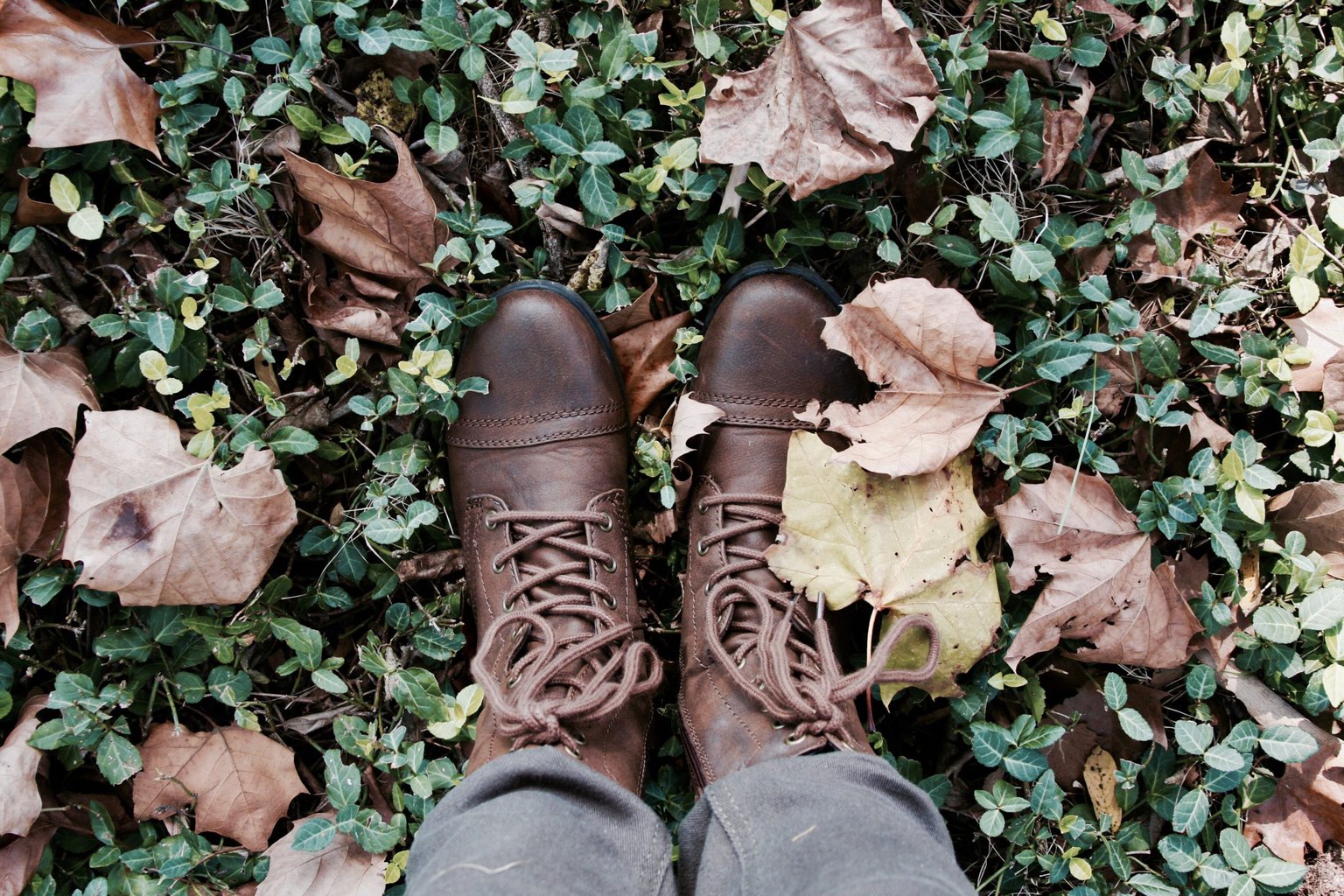 Shoes in Fall leaves photo from unsplash