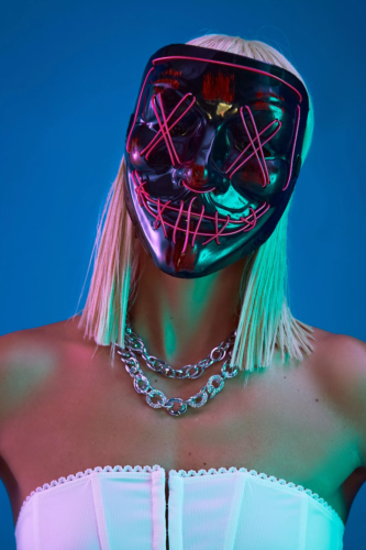 Pink light up LED purge mask from Boohoo