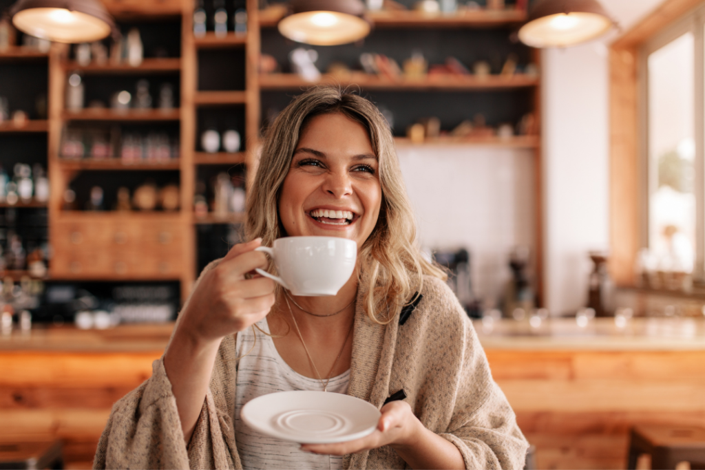 Woman at a coffee shop