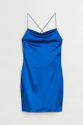 HM Blue Open Back Mini Dress