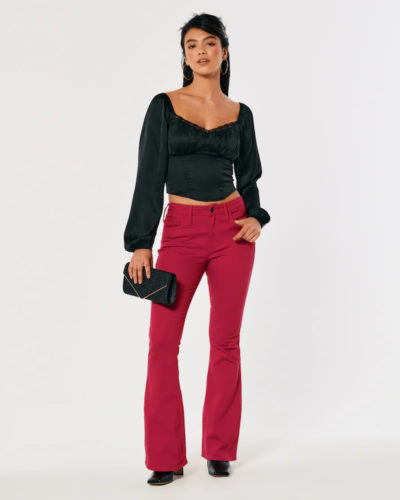 Hollister Red Flared Pants