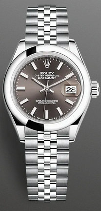 Rolex Lady-Datejust, 28mm, Oystersteel, Brown, Jubilee