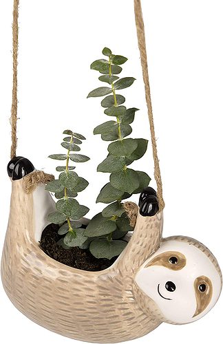 Sloth Gifts Ceramic Sloth Hanging Planter