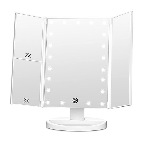 Trifold Vanity Mirror with Lights