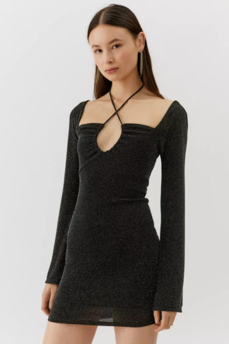 UO Tie Bodycon Mini Dress