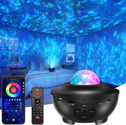 Galaxy star projector with remote and smartphone access