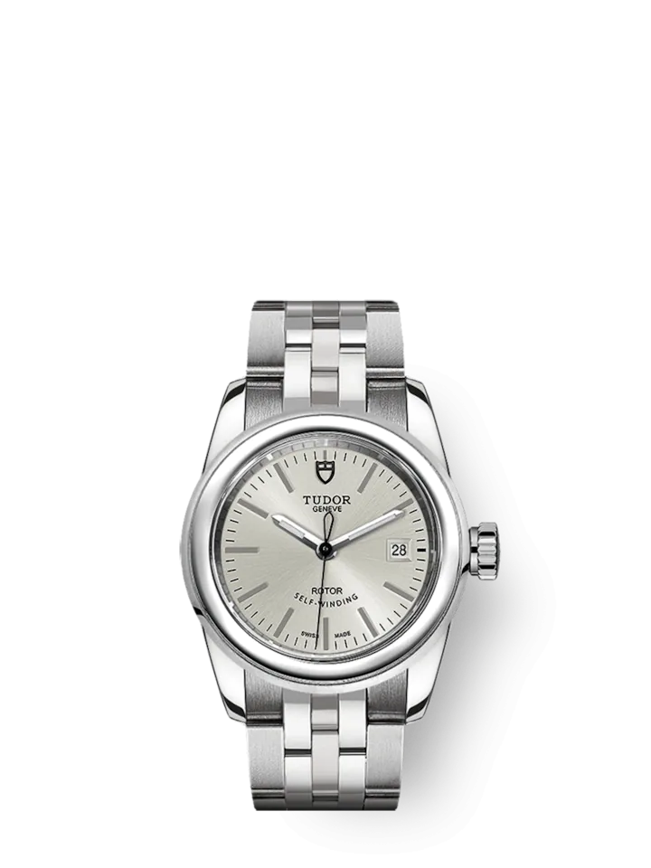 Tudor Glamour Date Watch, 26mm Steel Case, Silver Dial