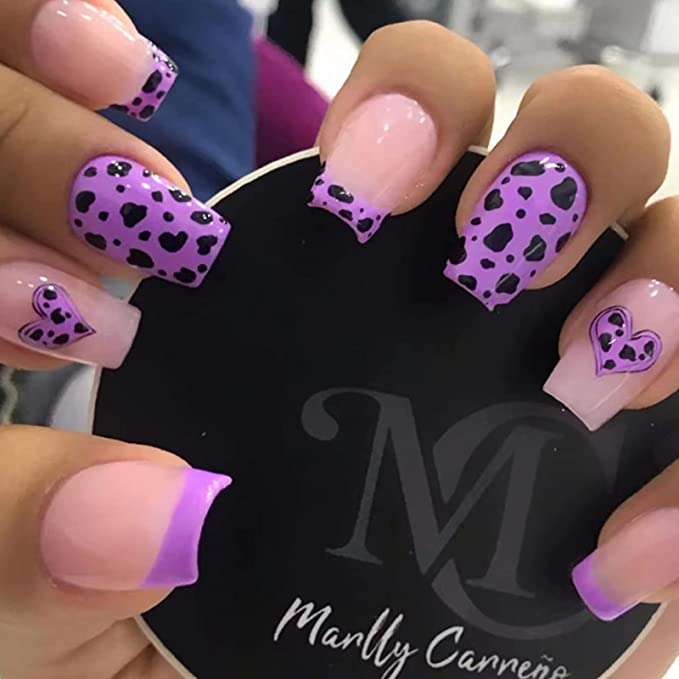 Purple leopard nails from amazon