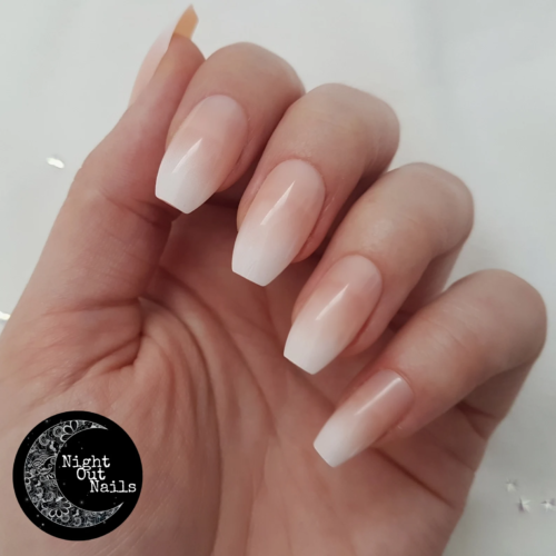 Short acrylic baby boomer nails