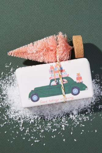 Holiday bar soap from Anthropologie - holiday gifts under 50