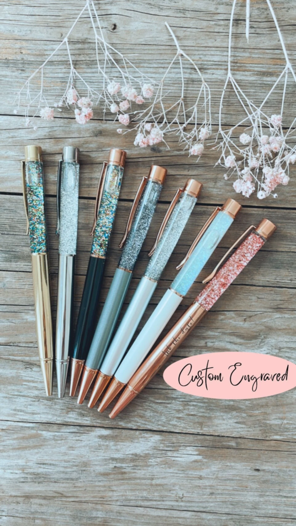 Custom glitter ballpoint pen - holiday gift ideas