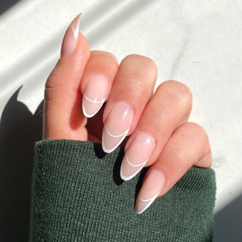Outline french tip acrylic nails